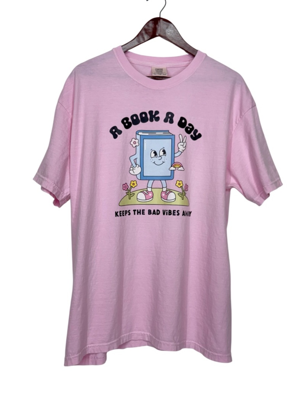 Comfort Colors “A Book A Day Keeps The Bad Vibes Away” Graphic Short Sleeve Tee